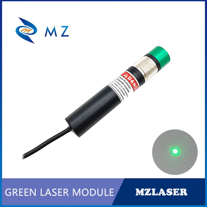 Modulo Laser a punto verde con messa a fuoco regolabile di alta qualità D18mm 515nm 50mw lunga durata con staffa + alimentazione adattatore