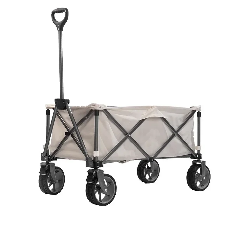 Outdoor camping trolley, portable foldable tie rod pick-up courier trolley