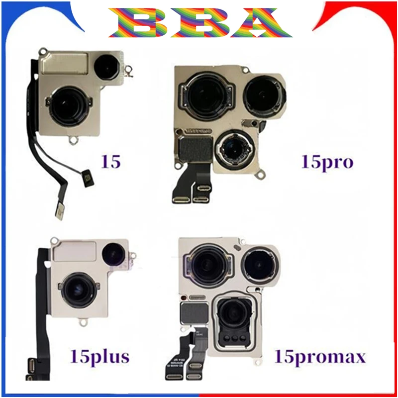 Rear Back Big Camera Apply to For IPhone 15 Pro Max 15Plus 15Pro Tested  Main Camera Module Replacement Lens