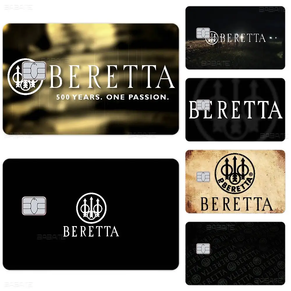 Gun B-Beretta logo Anime Cartoon Sticker Film Skin for Credit Card Debit Bank Bus Card