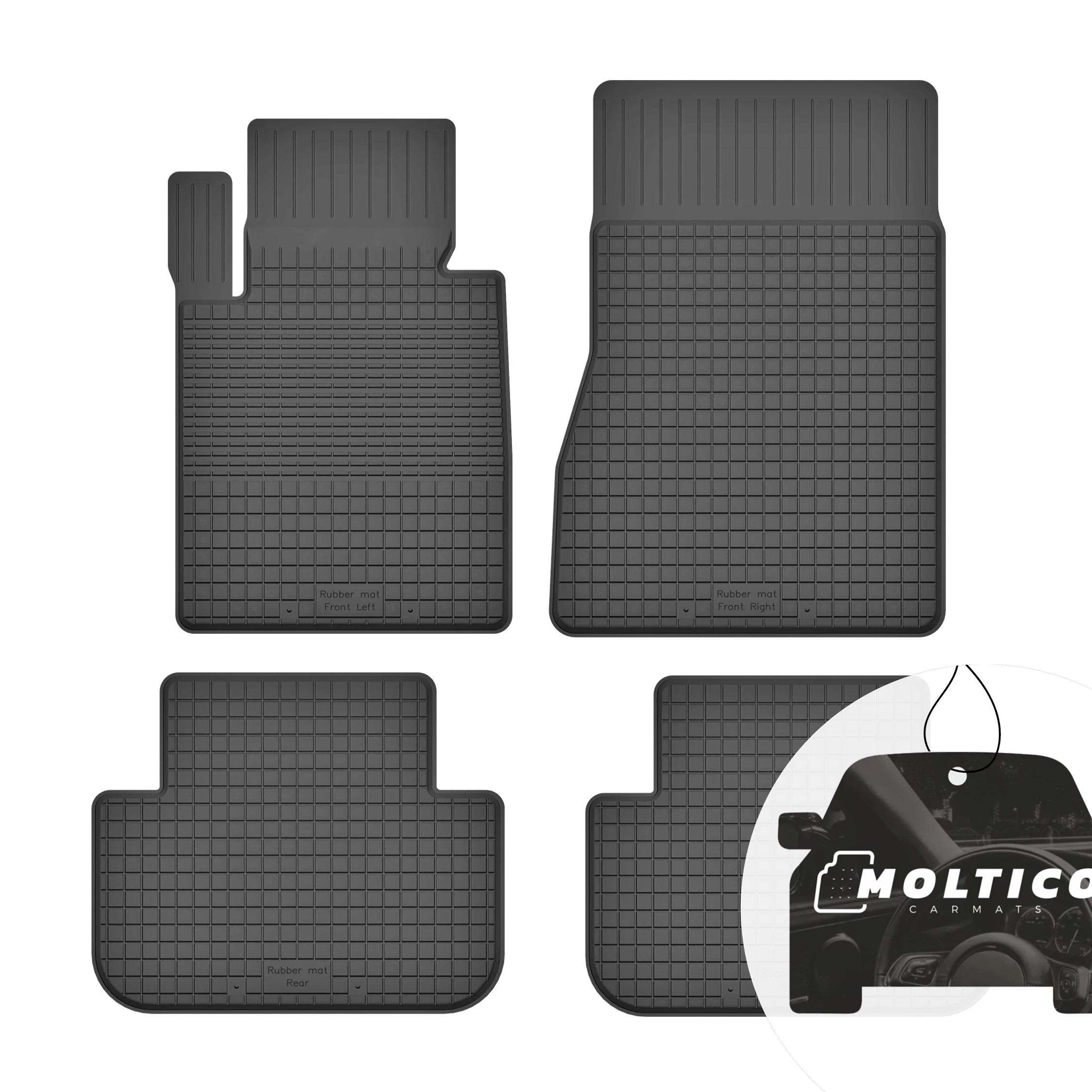 Tappetini in gomma per BMW X5 E53 2000-2006, set con bordo
