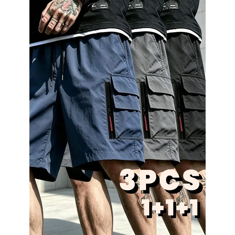 Large Pocket Mens Shorts Casual Loose Clothing Waist Sports Outdoor Casual Street Style Jogging Shorts