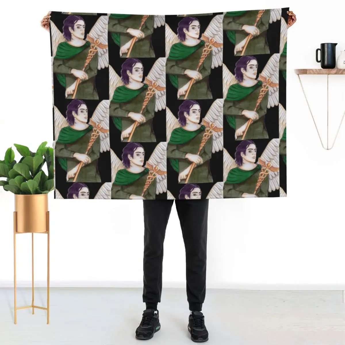 Archangel Raphael the Healer- Black Throw Blanket Soft Plaid For Sofa Thin Nap Cute Polar Decorative Throw Blankets
