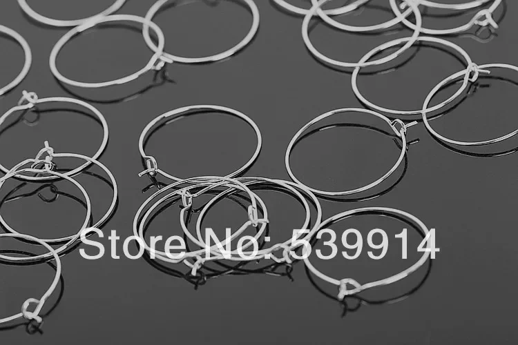 28*25MM 500pcs/lot Silver Plated Earring Hoops /Big Round Loop Circle Ear Hook jewelry Findings Wire Component