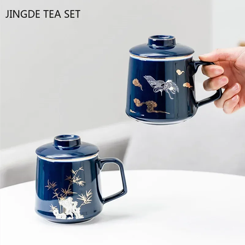 Chinese Ceramic Filter Tea Maker Personal Special Tea Water Separation Cup High-end Office with Handle Tea Cup Household Tea Set