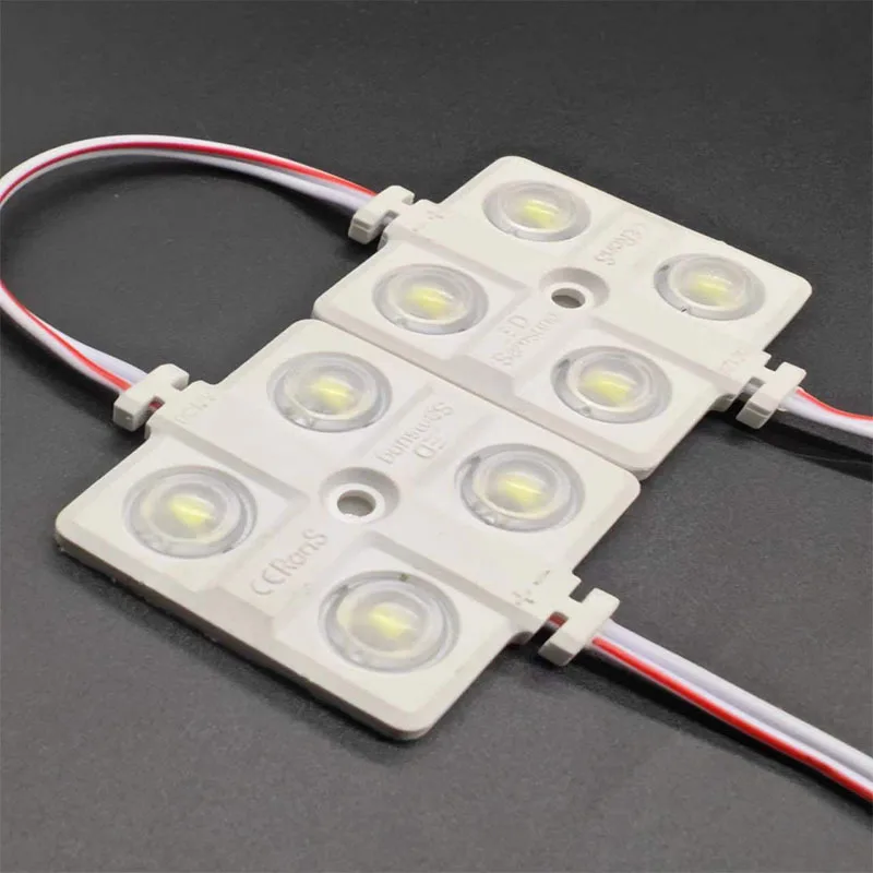 20-Pack Module Light DC12V 4 LEDs Injection Waterproof Outdoor Light for Advertisement Shop Signboard Light-box Ad Decoration