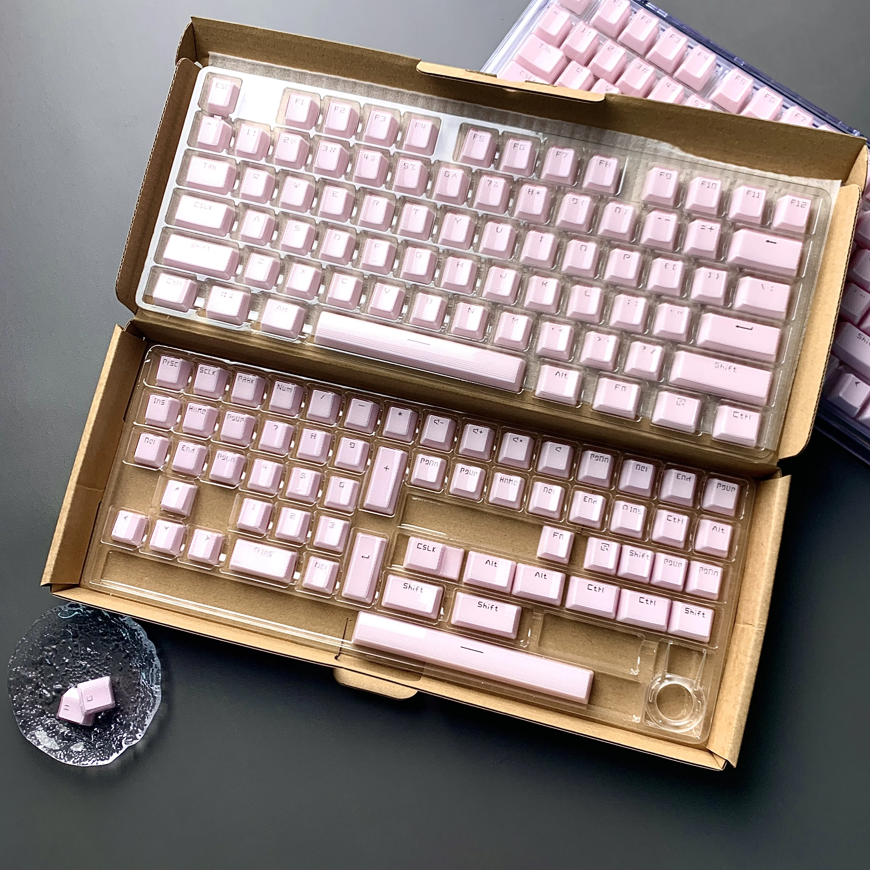 

GMK 123 Keys Crystal Transparent Set PBT Keycap OEM Profile English Custom Personality Keycaps For Mechanical Keyboard 61/64/68