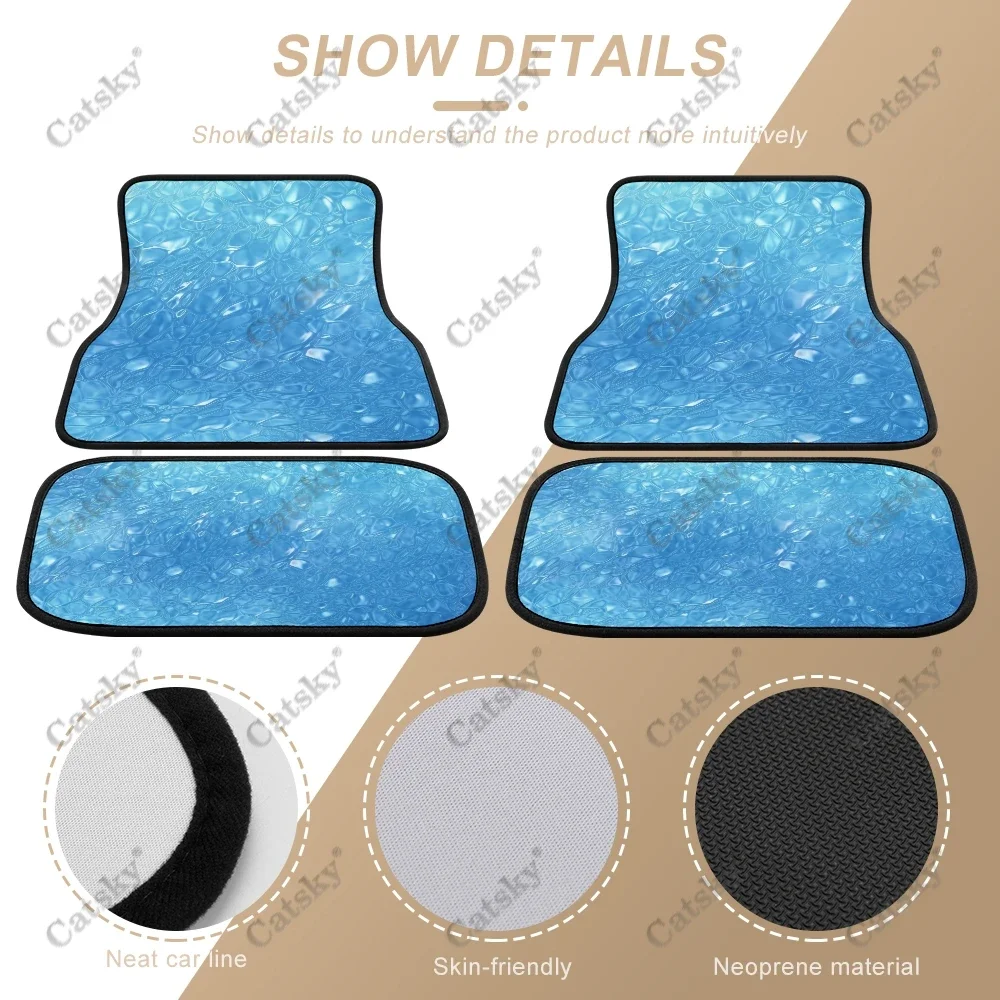 Abstract Ice Frozen Art Auto Floor Mats Carpet, Customized Car Floor Mats All Weather Automotive Floor Pad for Stylish