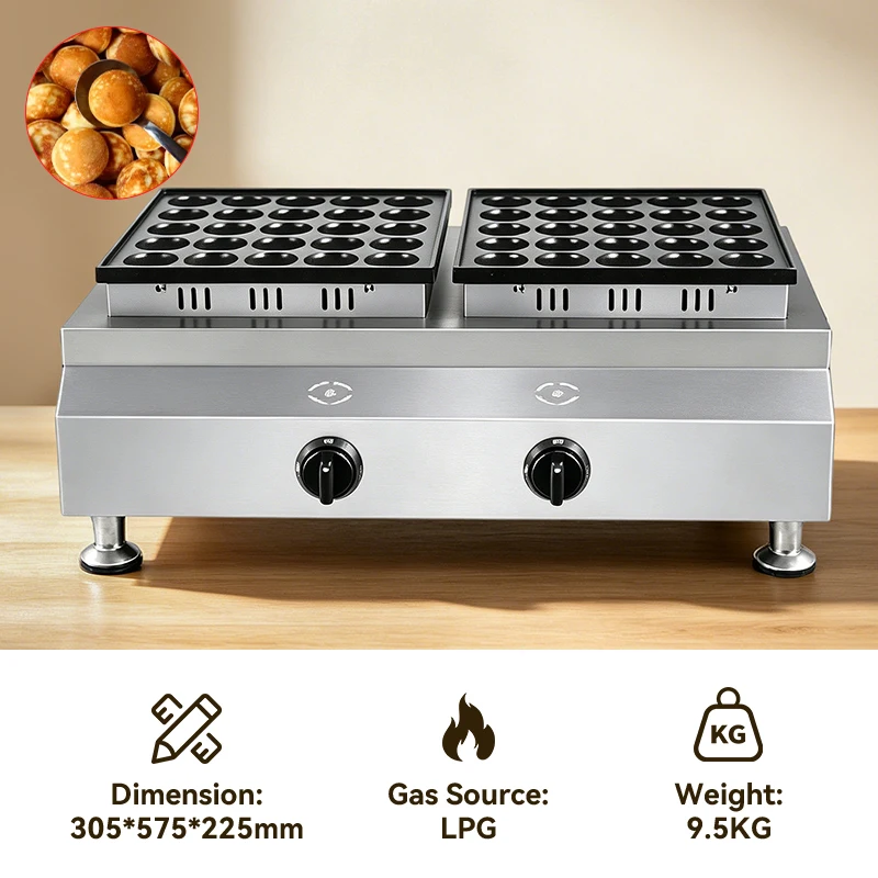 Commercial Gas 50 Holes Poffertjes Machine Mini Pancake Maker Machine Baker Kitchen Manufacturer Ordinary Product Motor 6 Months