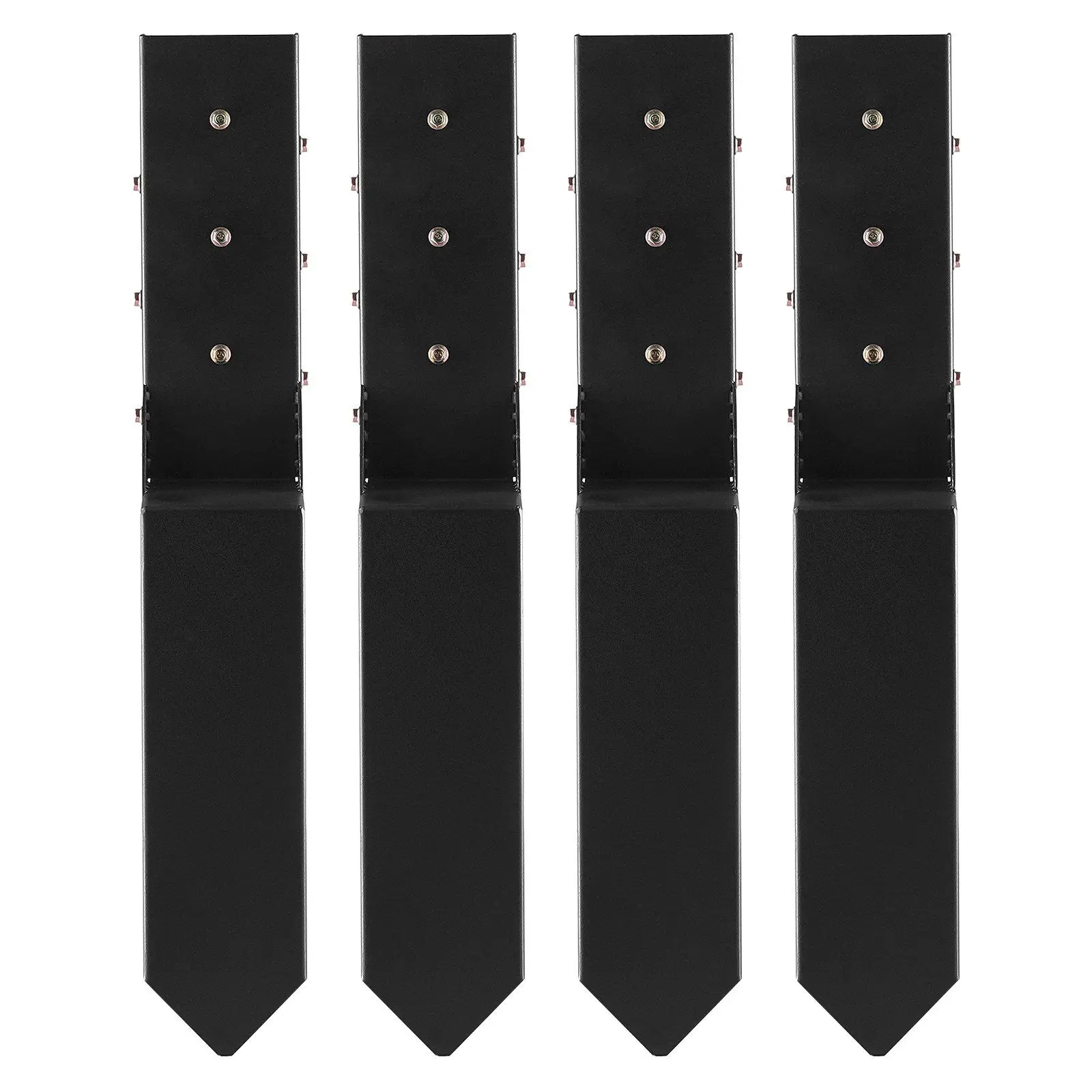 

Fence Post Anchor Repair Kit 4 Pack Heavy Duty Steel Support Stakes for Tilted Broken Wood Fence