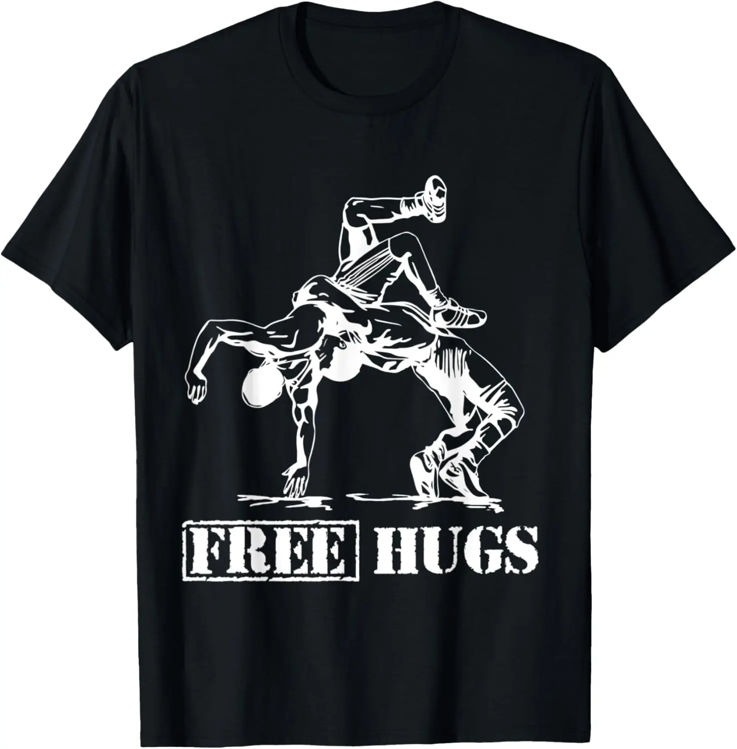 Wrestling Humor Free Hugs Wrestle Gifts Wrestling Lover T-Shirt