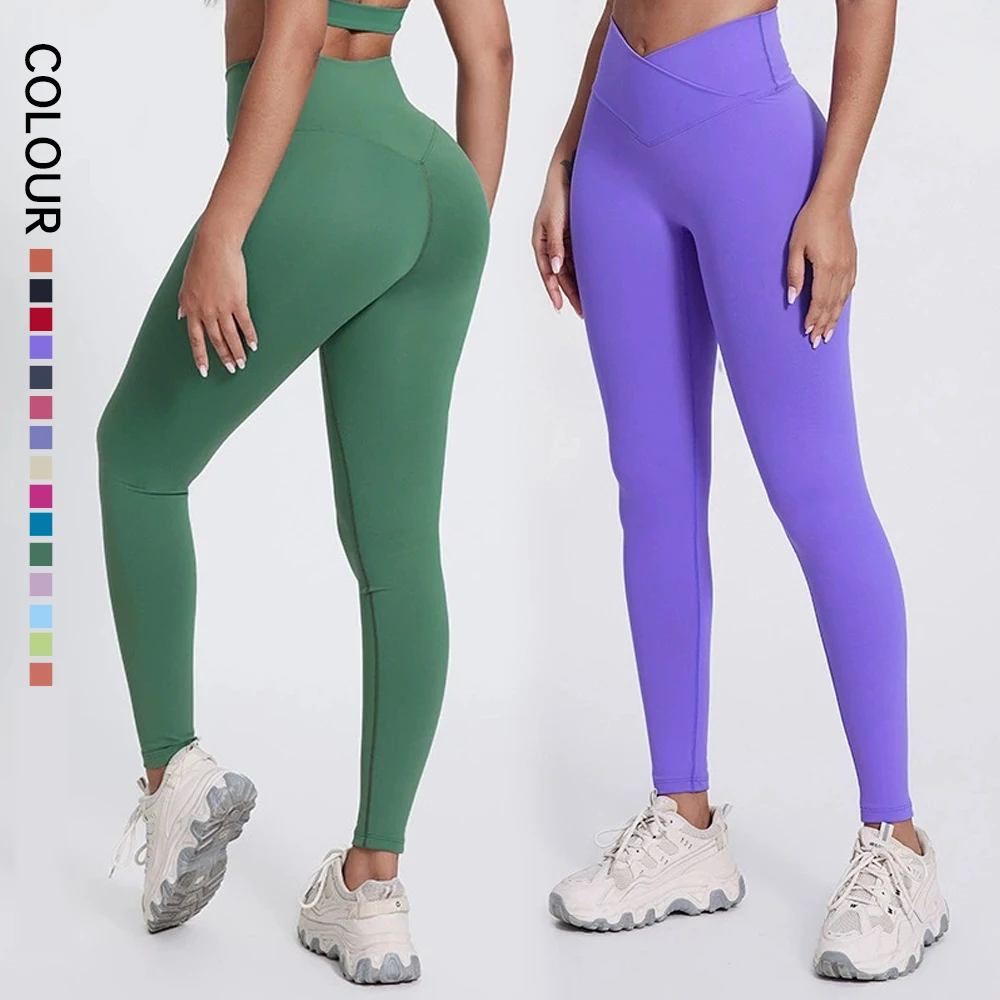 SHINBENE Cross Yoga Pants Damskie spodnie z wysokim stanem Hip Lift Fitness Training Dziewięciopunktowe spodnie Rozjaśniające spodnie dresowe ze