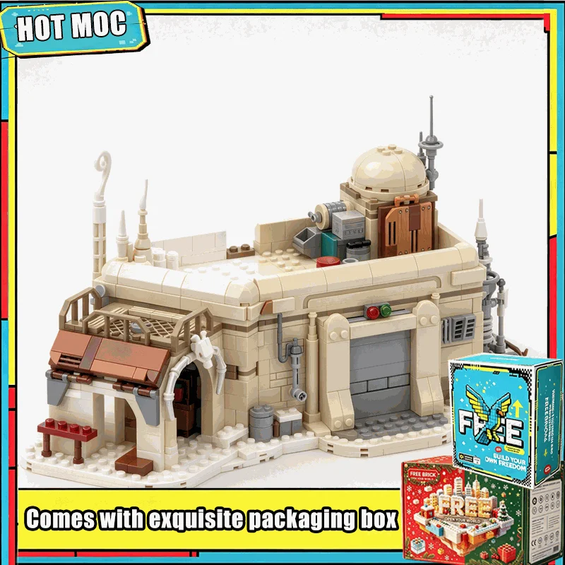 1213PCS Sci-Fi Alien Desert Market Modular Street View Model Custom Building Blocks Creative DIY Assembly Educational Toy Gift
