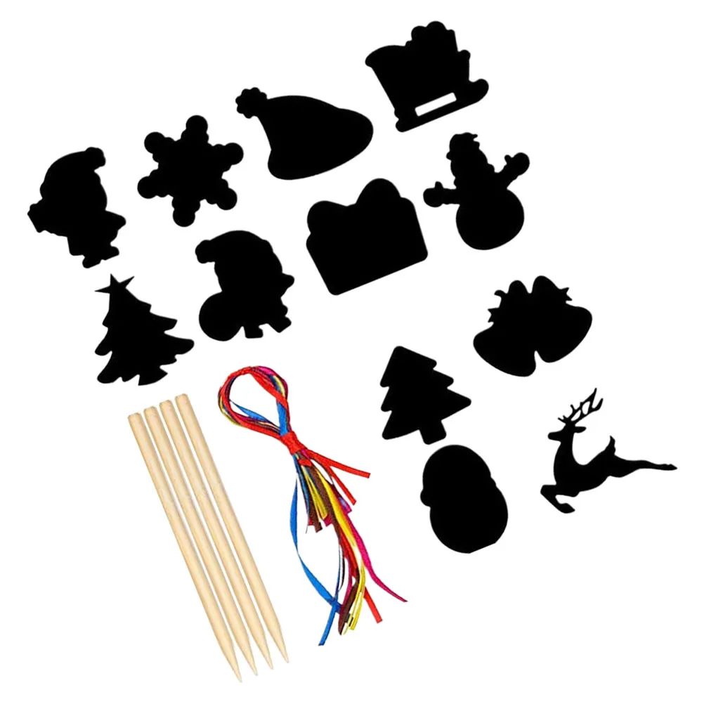 1 مجموعة عيد الميلاد خدش ورقة الفن ورقة احتفالية DIY الحرفية للأطفال عطلة الديكور متعة عيد الميلاد كشط تجربة اللعب