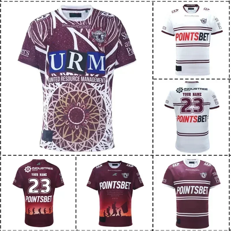 

2023 Manly Sea Eagles Anzac / Home / Away / Indigenous Mens Rugby Jersey Size:S-5XL（Print Custom Name Number）