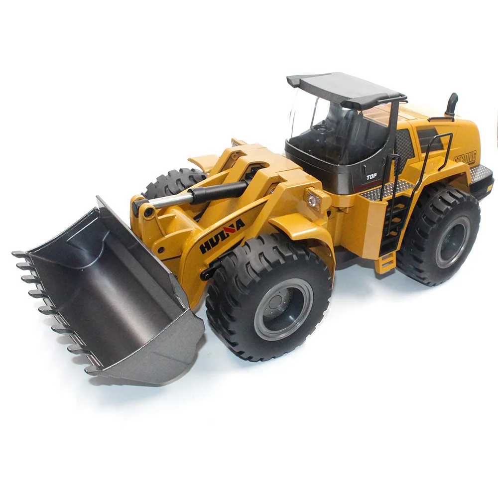 Huina Heavy Duty 4-driver 2.4g Wireless Frequency Matching Alloy Body Bulldozer Children\'s Remote Control Toy Car 22 Channels