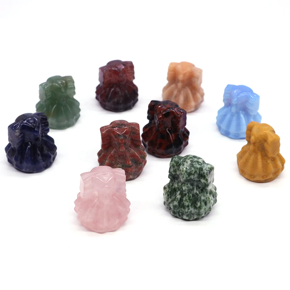 

1.2" Princess Dress Statue Hand Carved Natural Stone Crystal Healing Animal Figurine Reiki Craft Home Decor Ideal Holiday Gift