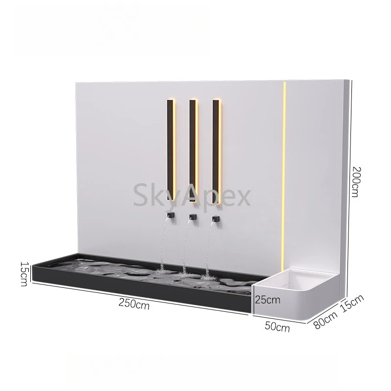 

Outdoor Stainless Steel Water Curtain Wall - Rustproof Quiet Circulating Water Terrace Stacked Water Fountain Garden Landscaping