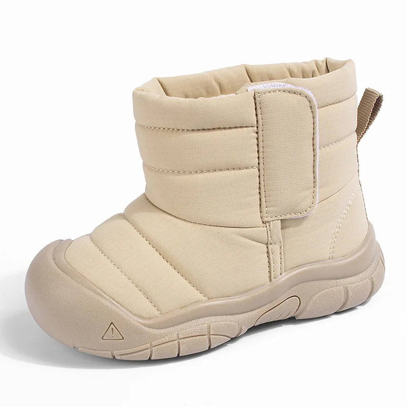 Winter Warm Kids Snow Boots Waterproof Side Plush Lined Anti-Collision Toe Soft Sole Unisex Toddler Boots
