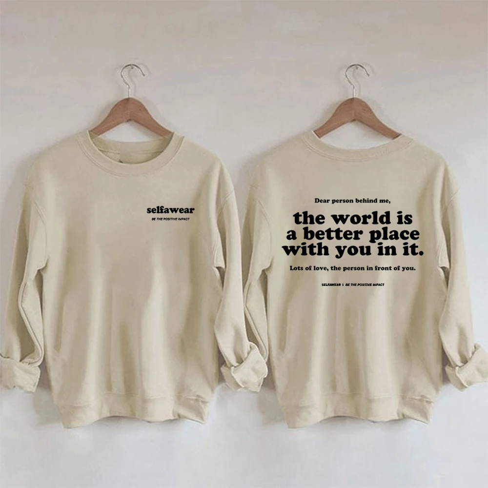 

Rheaclots Women's Better Place With You Print Casual Sweatshirt