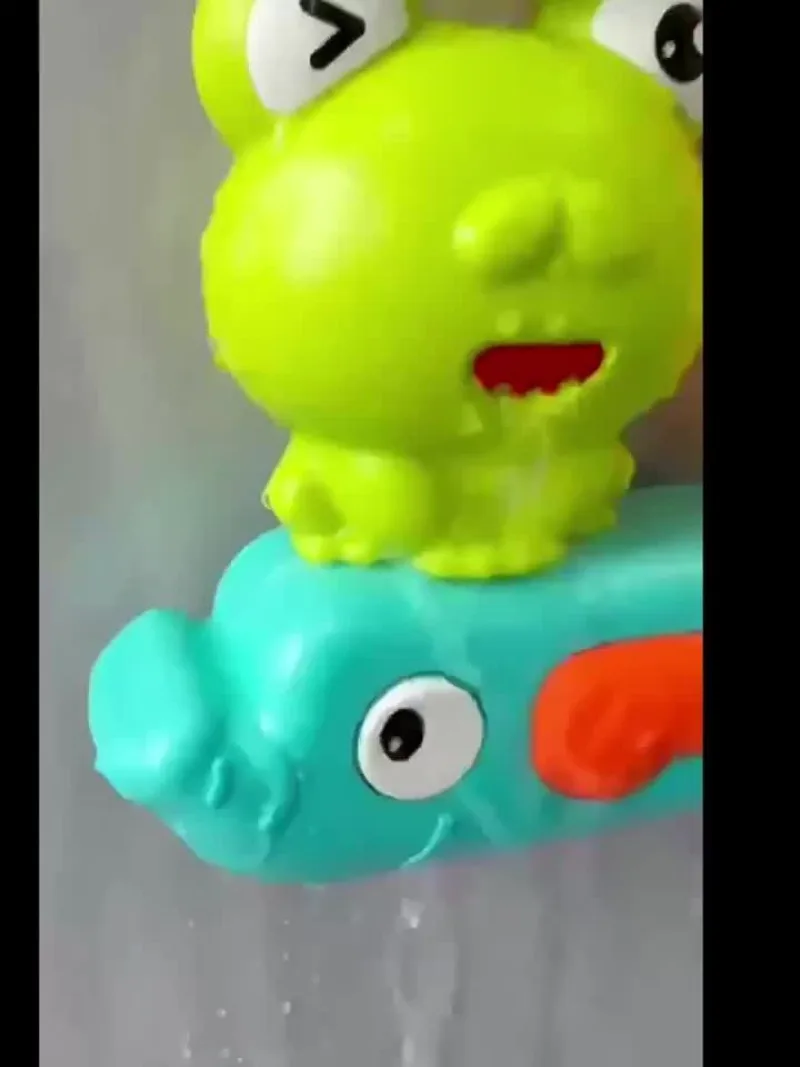 1 conjunto de sistema de chuveiro infantil com sprinkler rotativo e brinquedos de animais, conjunto de pulverizador de banho com ventosa para crianças, material seguro