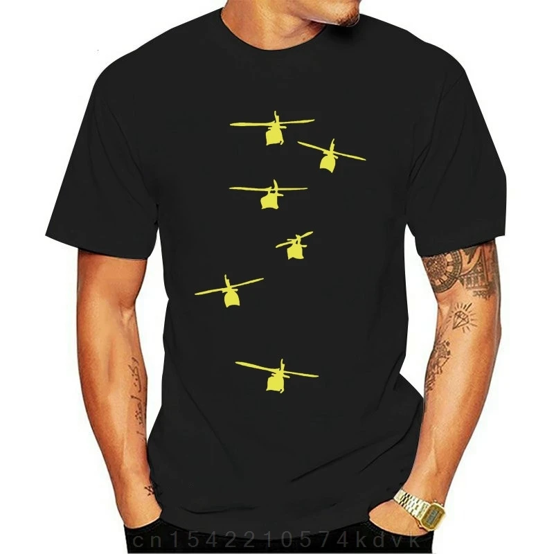 Summer Short Sleeve Plus Size Print Men T Shirt Summer Shirt Helicopter Squadron MeS Tee Shirt