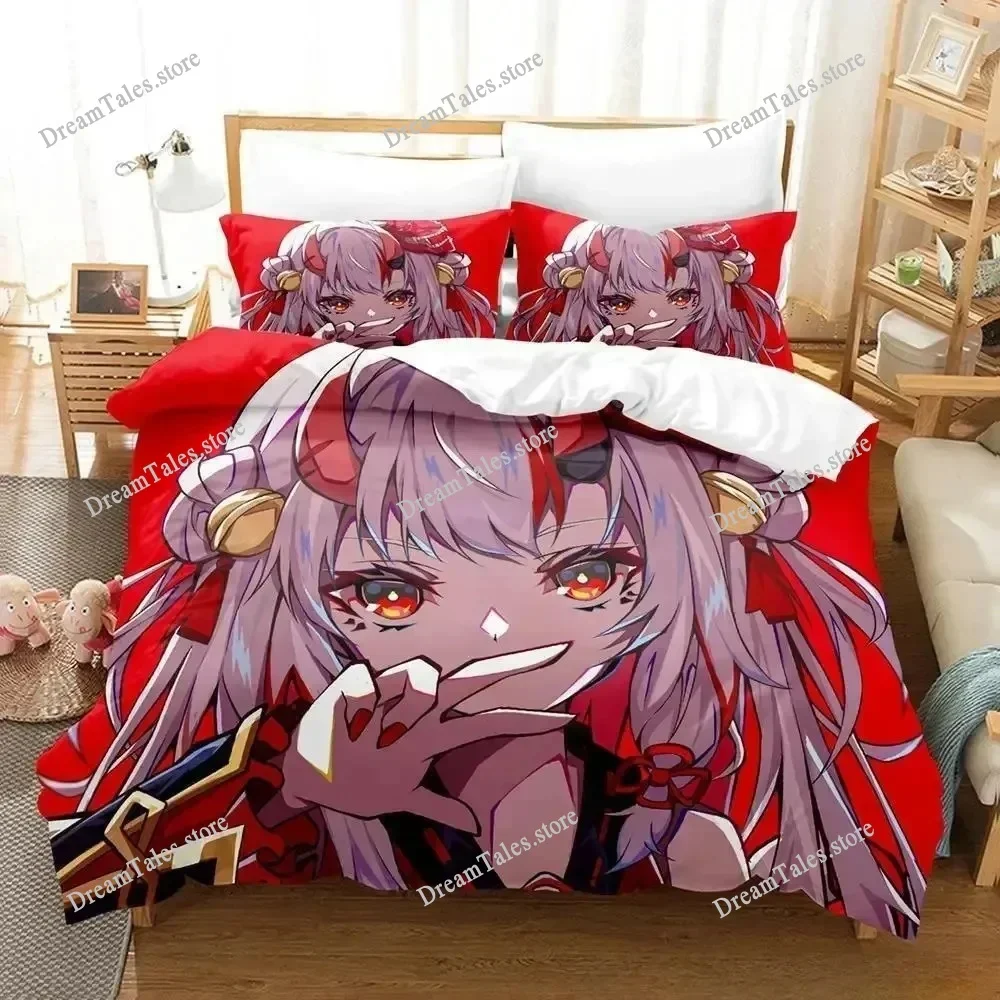 Kawaii Nakiri Ayame Bedding Set Single Twin Full Queen King Size Bed Set Aldult Kid Bedroom Duvetcover Sets Bed Sheet Set 2025