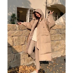 Women Khaki Down Parka Long Jacket Baggy Winter New Waterproof Coat Warm Duck Feather Down Female Hooded Puffer Outwear Tops