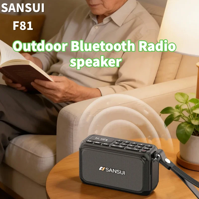 

Portable Rechargeable FM Radio Wireless Bluetooth 5.3 Speaker Walkman Heavy Bass HD Calling MP3 Player Supports TF/USB Recorder