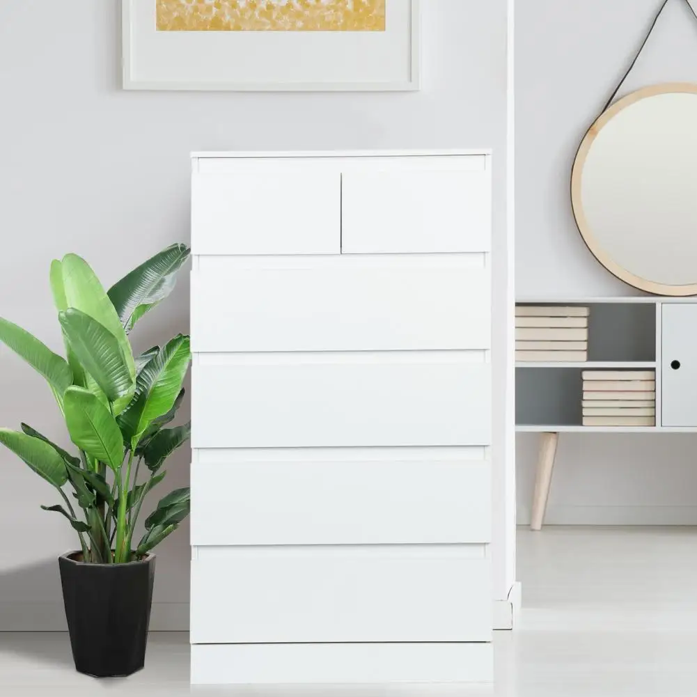 White Bedroom Dresser & Chests of Drawers Tall Dresser with 6 Wood Drawers Large Wood Dresser for Bedroom Closet