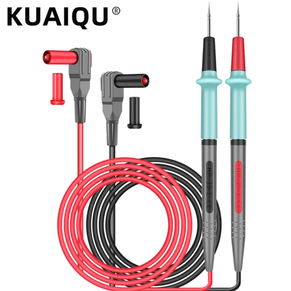 Digitale Multimeter sonde Pen Zachte siliconen draad Naaldtip Universele Meetsnoeren Pin met Alligator Clip Voor Multimetro Tester