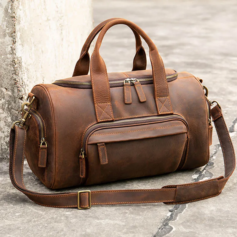 Torba podróżna z prawdziwej skóry dla mężczyzny torba podróżna dla kobiet duża torba weekendowa Fit 14 cali Laptop Cowskin bagaż worek marynarski męskie torby