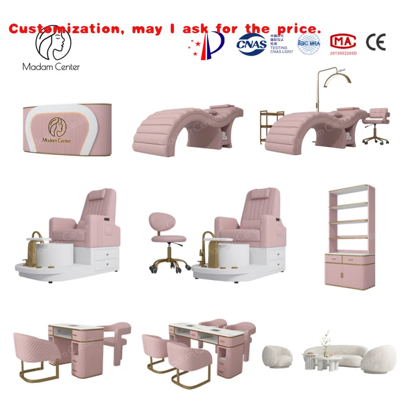 

custom.Madamcenter Full Set Beauty Hair Salon Furniture Set Package Barbershop Equipment Complete Cosmetic Esthetician Spa Furni