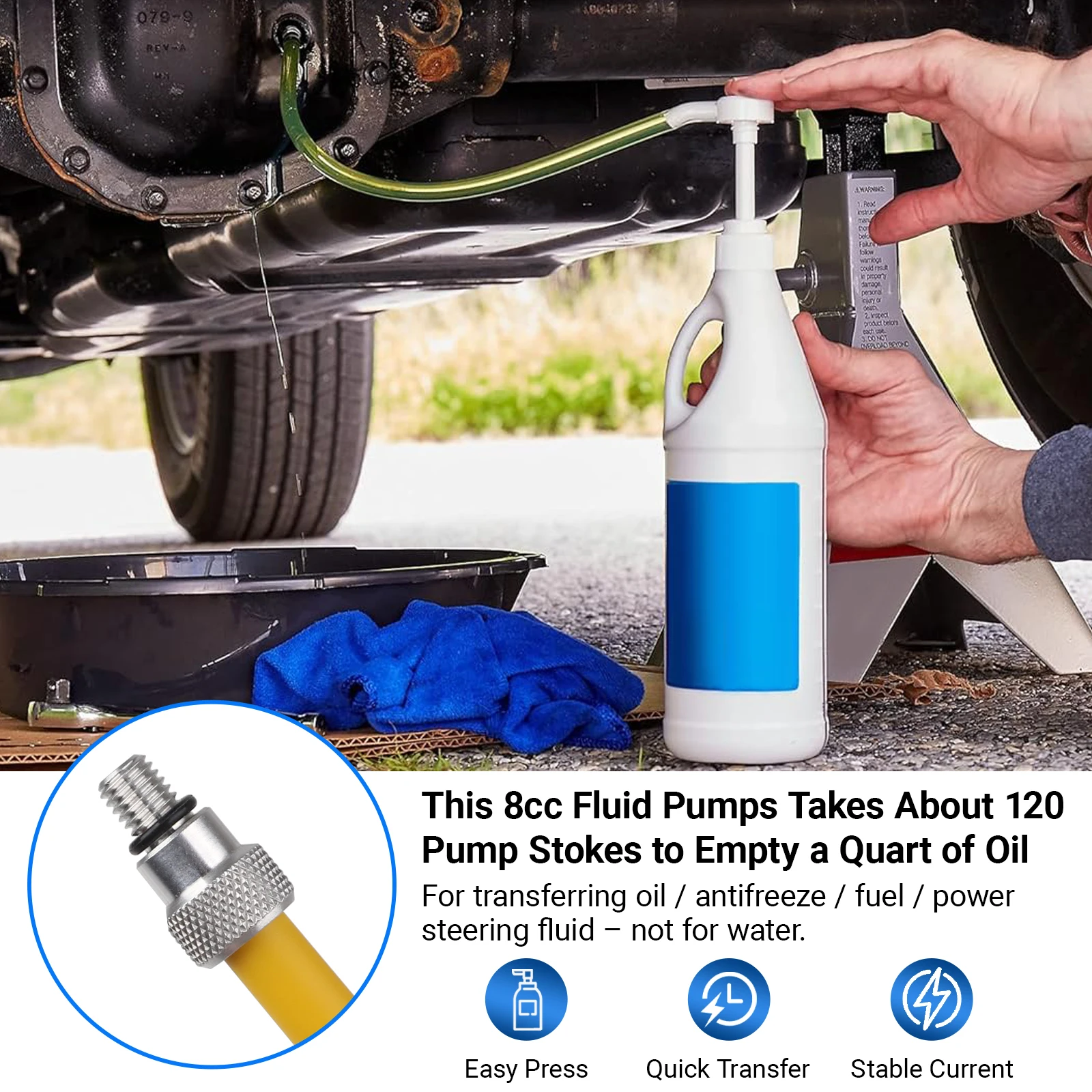 マリンギア潤滑油ポンプ下部ユニット（標準クォートボトル用）は、すべてのマーキュリー船外機オイル吸引ポンプ、ポンプヘッド、船外機に適合します。