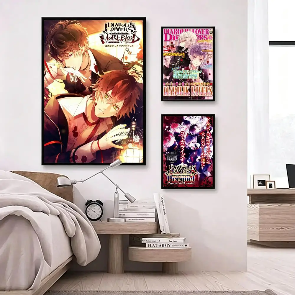 anime Diabolik Lovers Poster Poster HD Waterproof Self-adhesive Art Print Wall Decor for Bedroom Living Room Gift