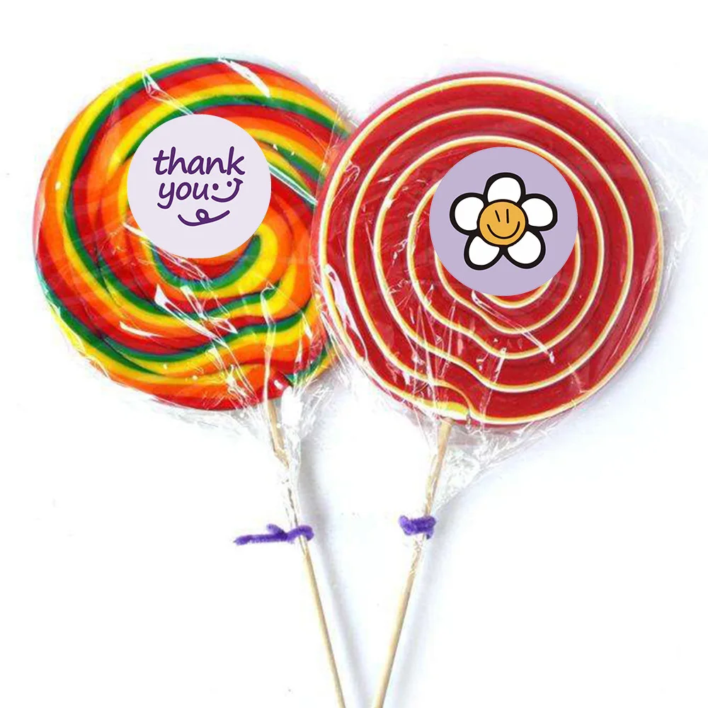 Niedliche Cartoon Blumen aufkleber 1 Zoll Belohnung Aufkleber runde Regenbogen Siegel Etiketten für handgemachte Geschenk verpackung Dekor danke Aufkleber