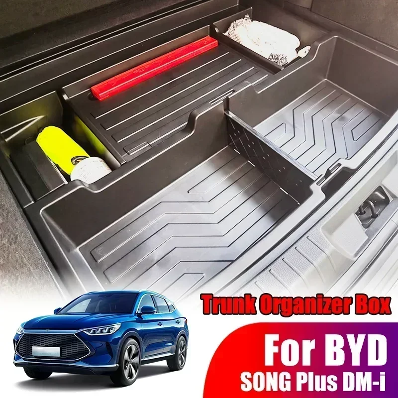 For BYD Song Plus / Seal U DM-i Car Trunk Organizer Box Accessories Expand Storage Customized Large Capacity Spare Gap Filler