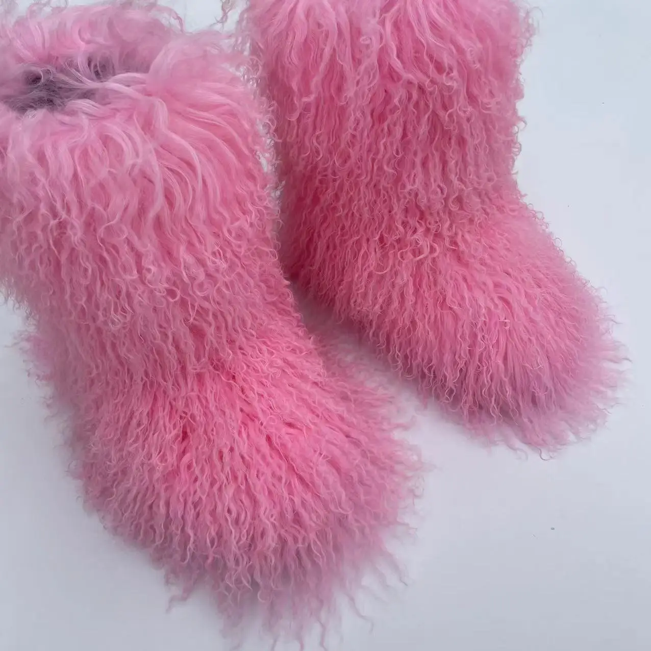 New Arrival Mongolia Round Toe Wool Snow Boots Women Winter Fashion Fur Ankle Boots Casual Roll Wool Boots Real Fur Boots