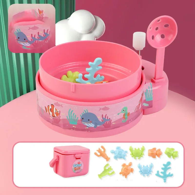 Jouet de production torsadé pour enfants, style mini trompent, mécanisme mécanique, mini petit poisson, jouet d'oeuf de pêche, machine de jeu de pêche, nouveau