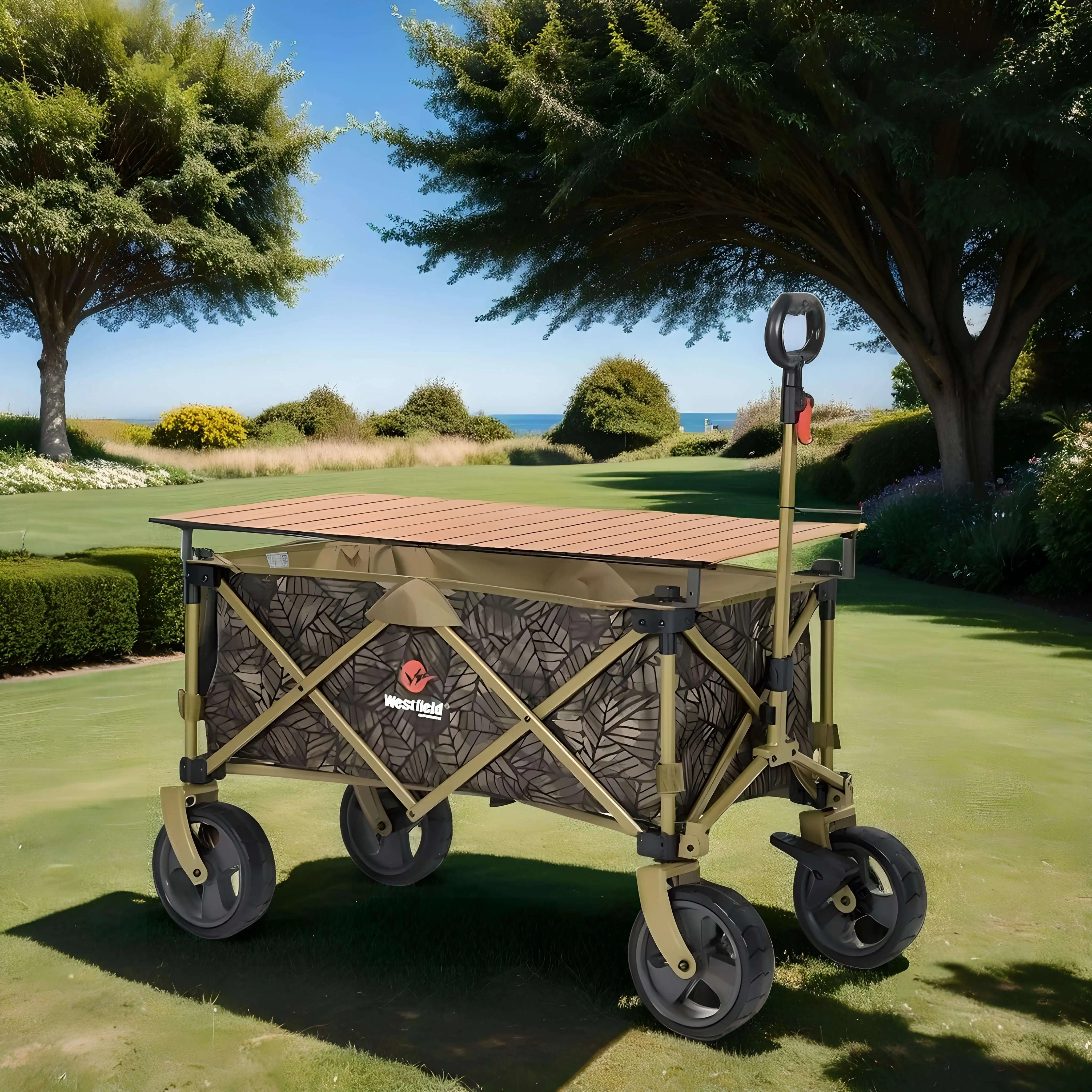 Outdoor Camping Cart, Campground Cart, Small Camping Trailer, Picnic Folding Trolley, Portable Grocery Trolley, Trailer Off-road