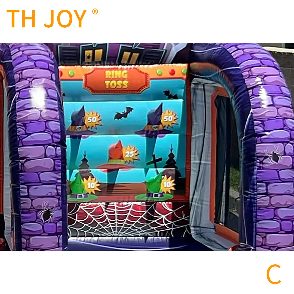 3 in 1 inflatable pumpkin toss game haunted house theme ball dart carnival games for Halloween