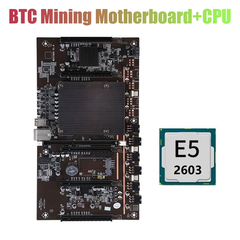 H61 X79 BTC Mining Motherboard With E5 2603 CPU 5X PCI-E 8X LGA 2011 DDR3 Support 3060 3080 Graphics Card For BTC Miner