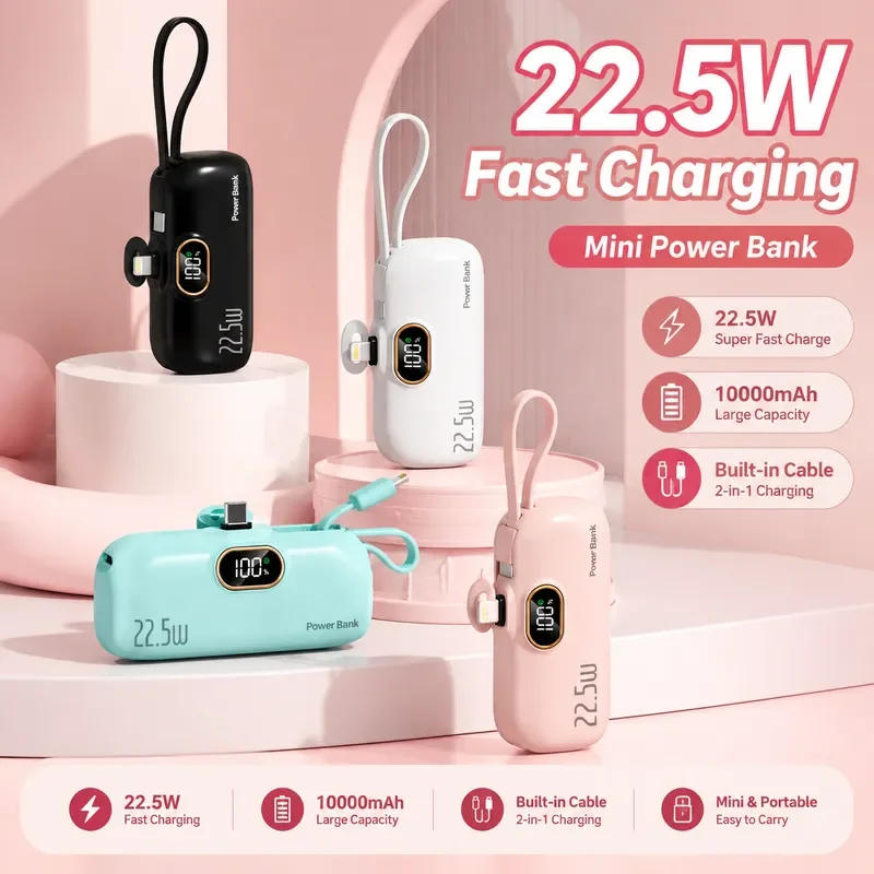 for Cross-border Mini Capsule 22.5W Power Bank 5000mAh Small Portable Gift