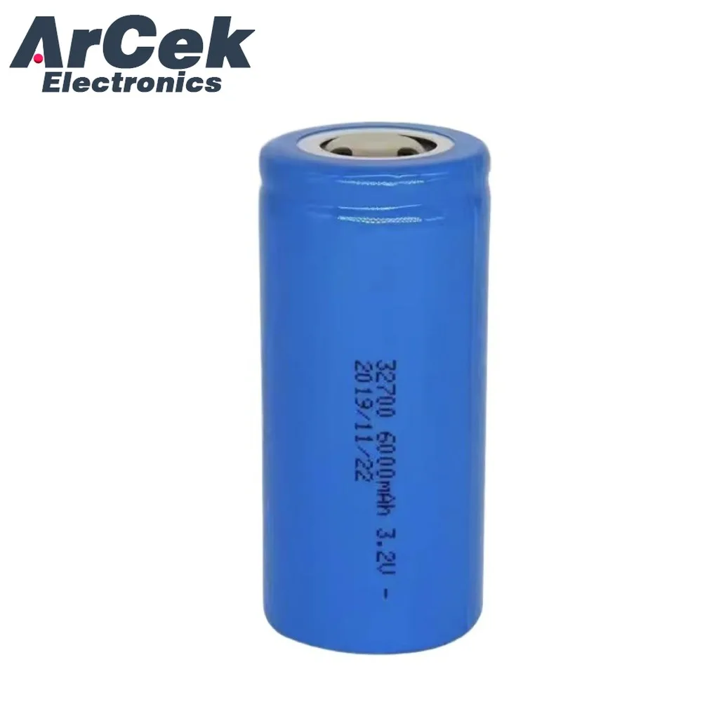 2PCS 3.2V 6000mAh 32700 Lithium Iron Phosphate Battery 35A Continuous Discharge Maximum 55A Battery LiFePO4