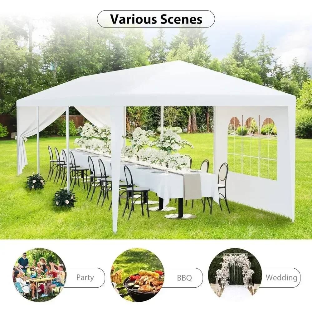 Outdoor Canopy Tent with Removable Sidewalls, Patio Camping Gazebo, Shelter, Pavilion for Party, Wedding, BBQ Events, 10x30'