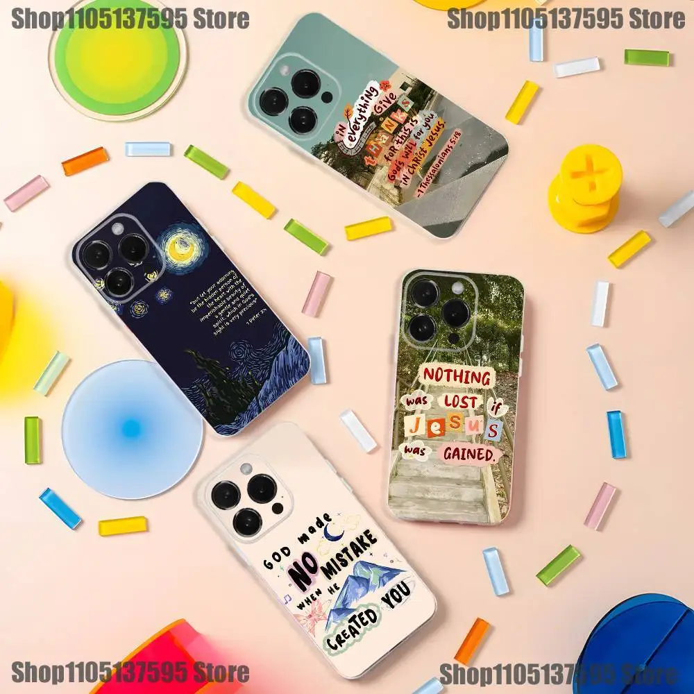 

Jesus Bible Verses Phone Case For iPhone 17,16,15,14,13,12,11 Pro,Max,Plus,X,XS,XR,SE4,E Mini Transparent Soft Cover