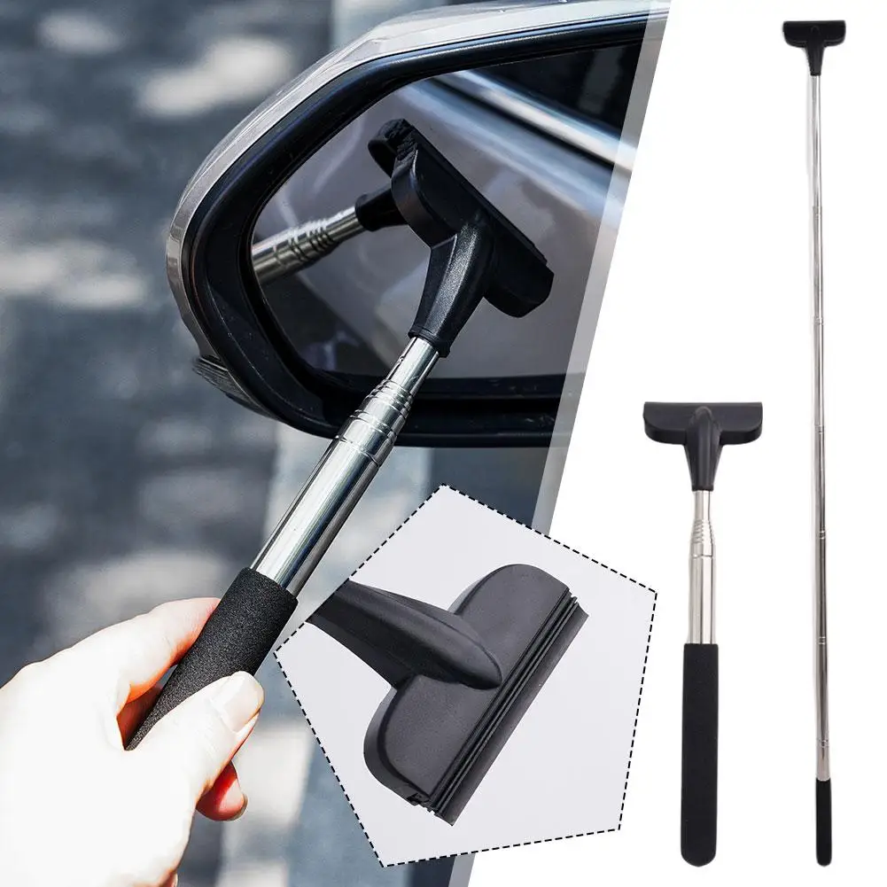 Wiper Washing Maintenance Extendable Handle Car Side Glass Portable Rainy Squeegee Mirror Window Tool Cleaning Mirror J8H2