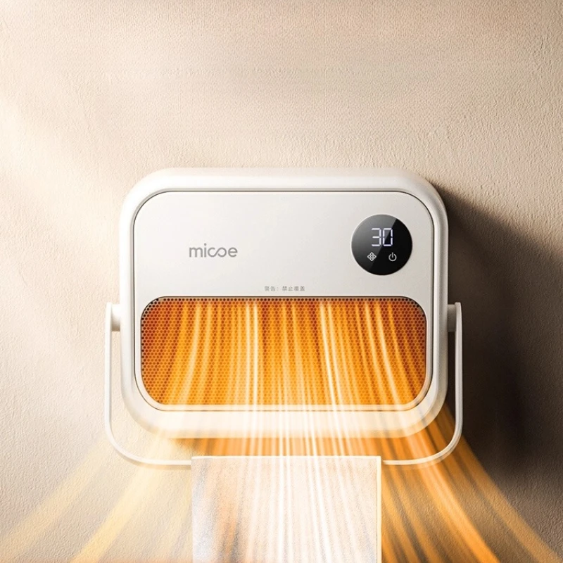 New Room Portable Heater, Wall-mounted Bathrooms Waterproof Bath Electric Heater with Folding Towel Rack 3 Gears Electric Warmer
