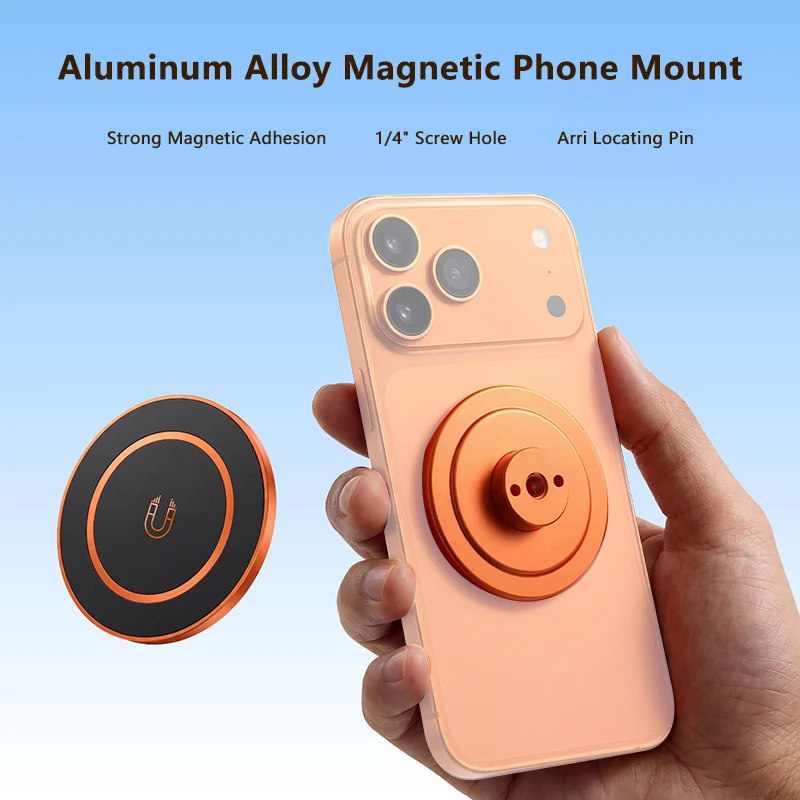 Magnetische Handyhalterung für Live-Streaming und mobiles Fotografieren, kompatibel mit MagSafe, passend für 17-mm-Kugelkopf und 1/4-Zoll-Gewinde-Stativ. – Detail 14