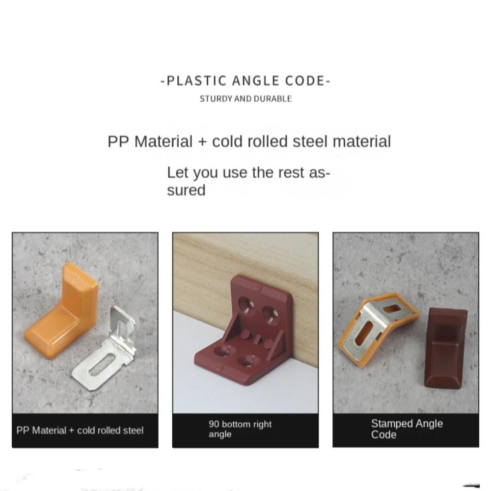 10PCS 90 Degree 2 in 1 Corner Brackets Rust Resistant L-Shaped Right Angle Bracket 4 Holes Thicken Fixing Bracket Bedframe